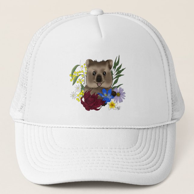 Boné Quokka Happy Australia Floral Blue (Frente)