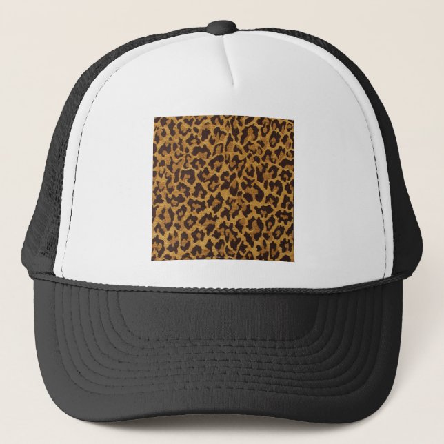 Boné RAB Rockabilly Estampa de Leopardo Marrom Dourado (Frente)