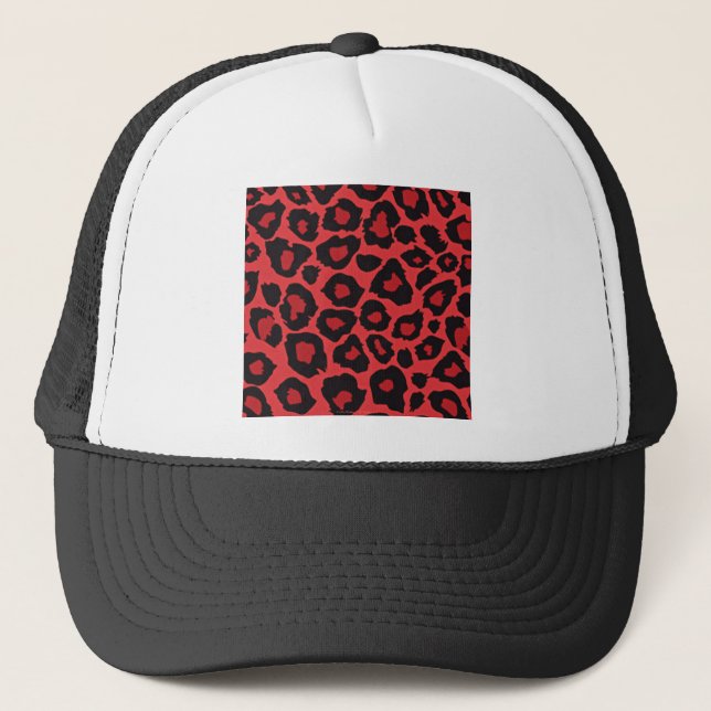 Boné RAB Rockabilly Leopard Print Red Black (Frente)