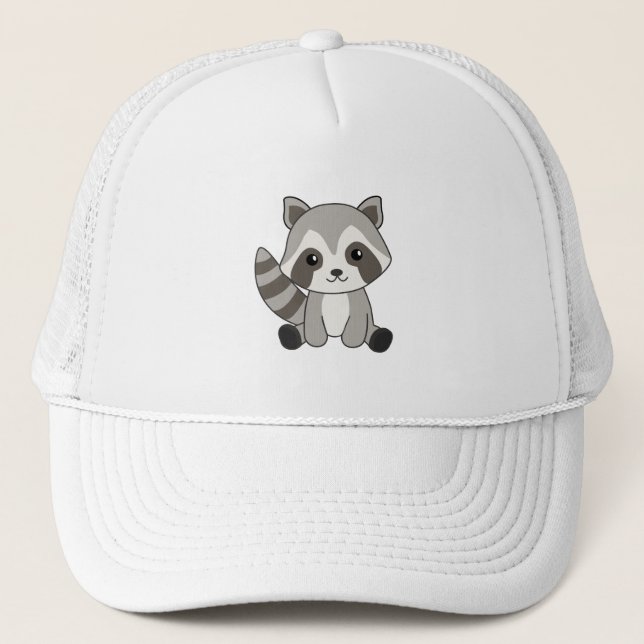 Boné Raccoon Sweet Animal For Kids Funny Raccoons (Frente)