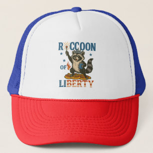 Boné Racoon da Liberdade Fogo Patriótico Engraçado