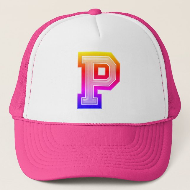Boné Rainbow - Letra "P" Hat do caminhoneiro (Frente)
