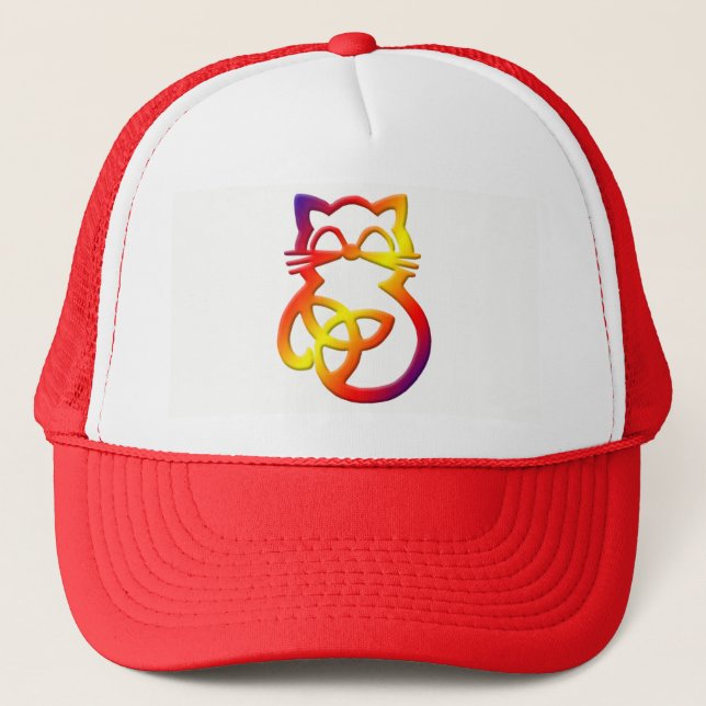 Boné Rainbow Trinity Knot Celtic Cat Hat (Frente)