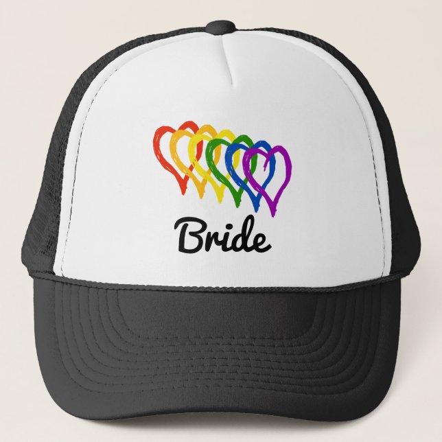 Boné Rainbow Wedding Layered Hearde Bride (Frente)