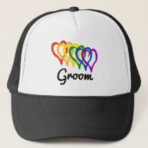 Rainbow Wedding Layered Hearom Groom