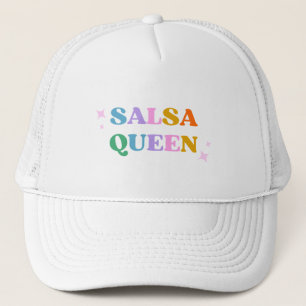 Boné rainha da salsa tipografia colorida retrô moderna
