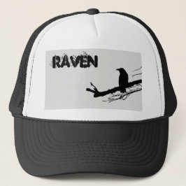 Boné Raven em preto-e-branco