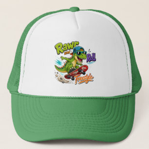 Boné Rawr Roll Freestyle Skateboarding T-Rex Dinossauro