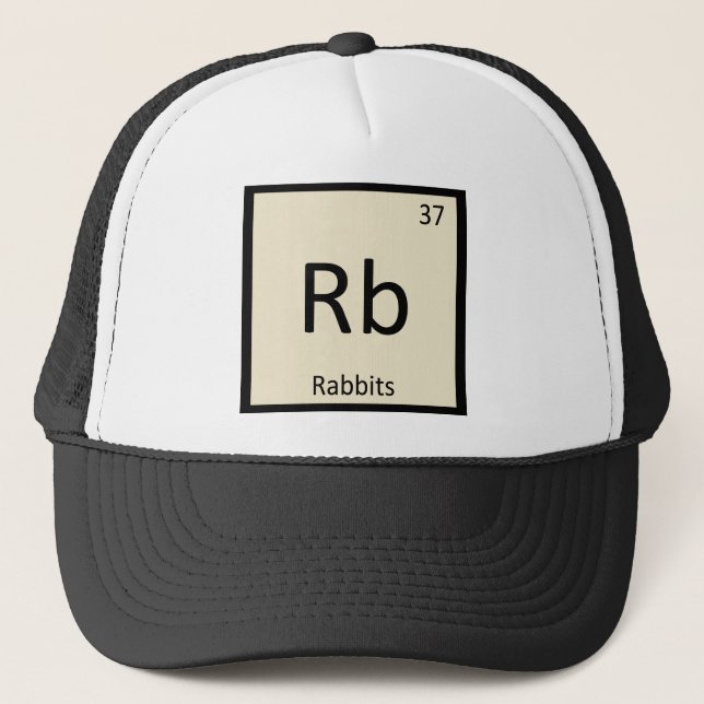 Boné Rb - Coelhos Química Tabela Periódica Elemento (Frente)