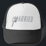 Boné Recem casados Hat para ele | Chapéu Novo - Cinza<br><div class="desc">// Precisa de ajuda para personalizar o seu design? Tem outras ideias? Sinta-se livre para entrar em contato comigo em: zoe@gorjodesigns.com</div>