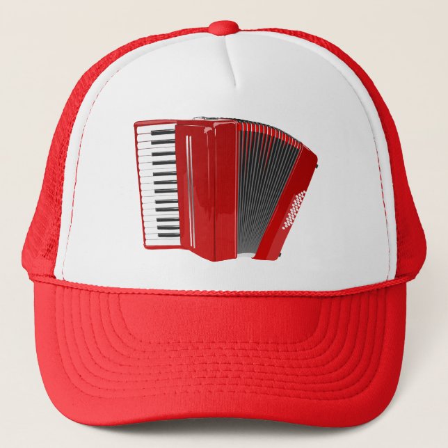 Boné Red ACCORDION DESIGN Trucker Hat (Frente)