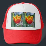 Boné Red and Yellow Tulip floral Garden Photo Mum<br><div class="desc">Red and Yellow Tulip floral garden photo Mum Trucker Hat. A glorious photo design to compliment any decor. Designed from my original photos from my own flower garden.</div>