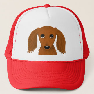Boné Red Dachshund, de cabelos longos | Cachorro de Car