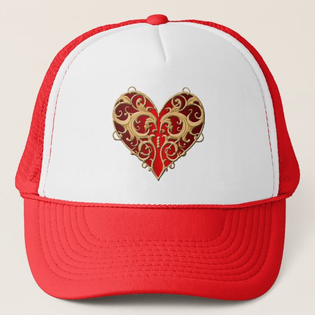 Boné Red Filigree Heart Hat (Frente)