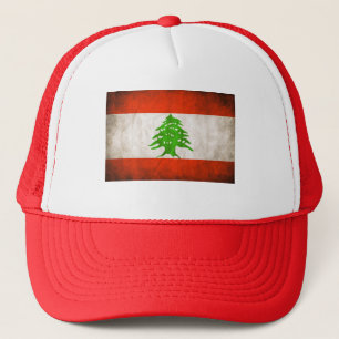 Boné Red Grungy Lebanon Flag