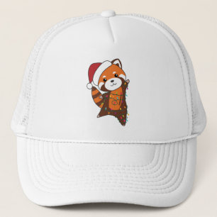 Boné Red Panda Christmas Snow Winter Animais Pandas