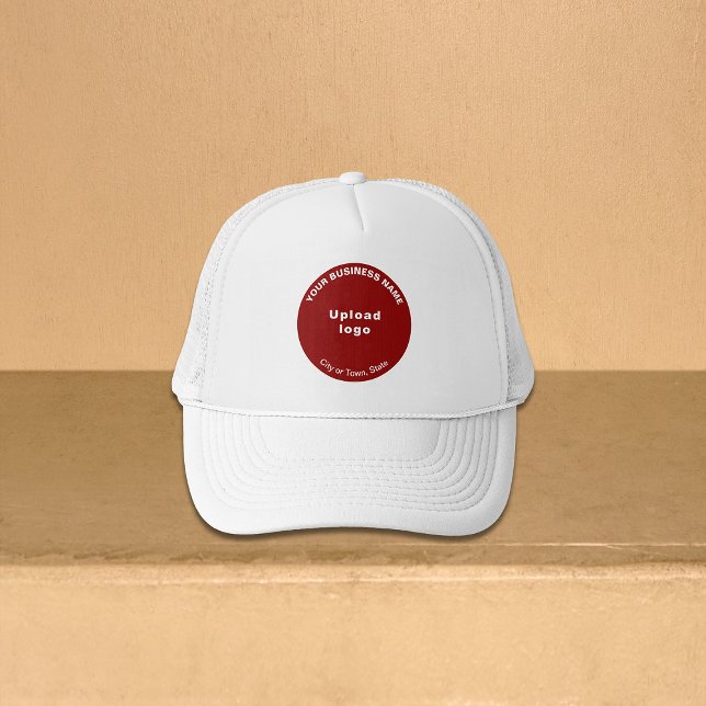 Boné Red Round Business Marca no Trucker Hat (Red round business brand on trucker hat)