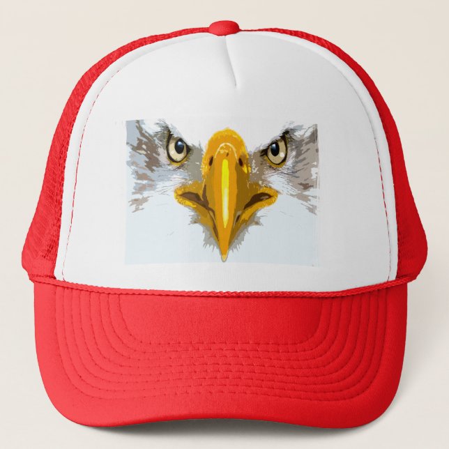 Boné Red White Eagle Head Pop Art Modern Modelo (Frente)