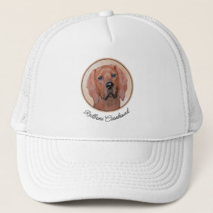 Boné Redbone Coonhound Painting - Arte De Cachorro Orig