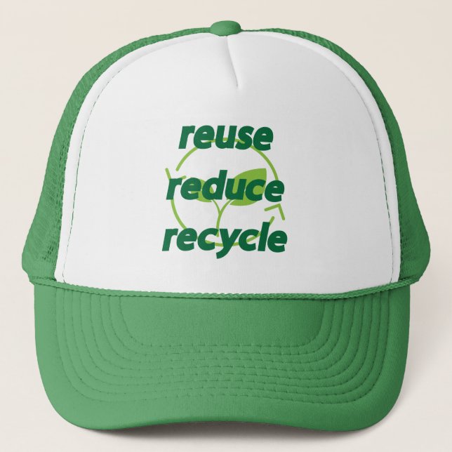 Boné Reduzir a reutilização do reciclar (Frente)