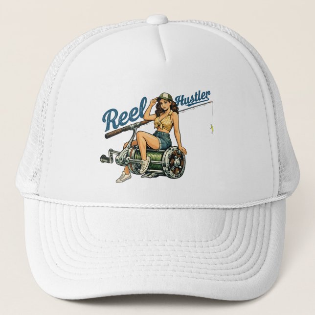 Boné Reel Hustler Retro Fishing Pin-Up | Funny Fish (Frente)