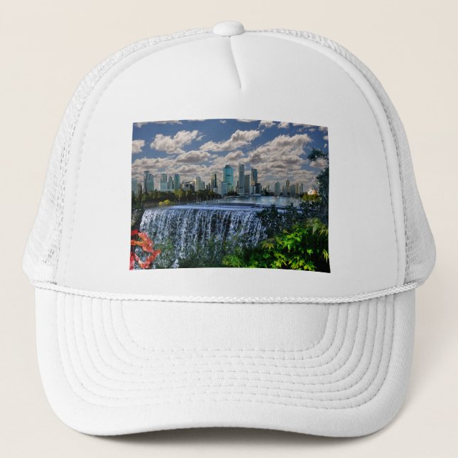 Boné REFLEXÕES de cachoeiras do rio da onça Brisbane (Frente)