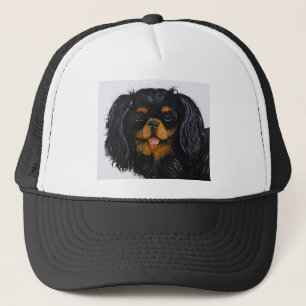Boné Rei Charles Cavalier Spaniel preto e bronzeado