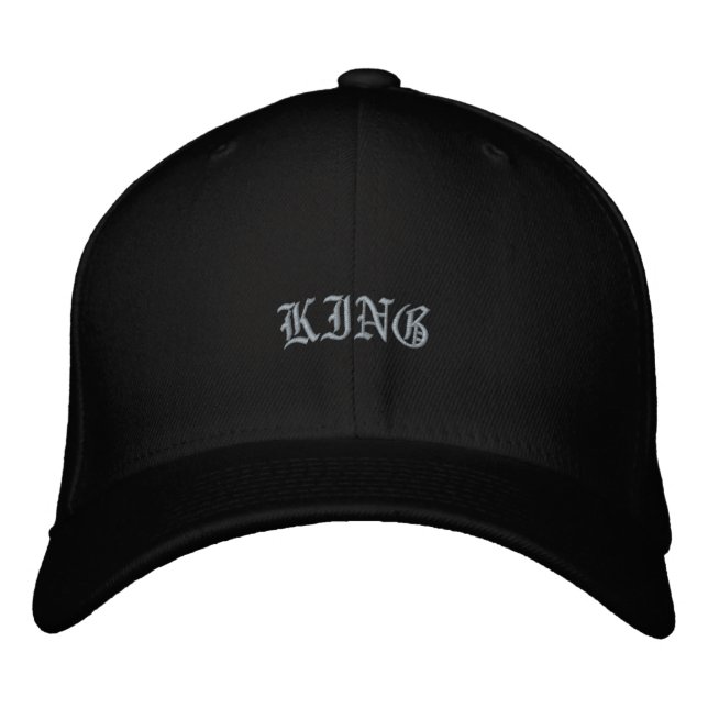 Boné Rei Visual Clássico Elegante Bonito Esbelto Preto  (Frente)