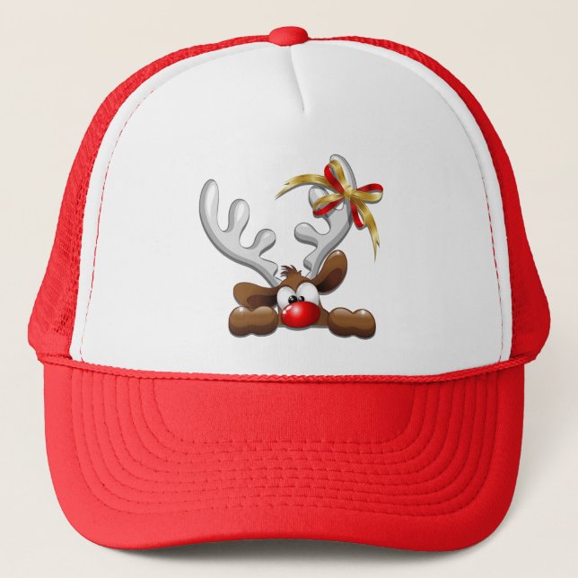 Boné Reindeer Enzergou Caráter de Natal Engraçado (Frente)