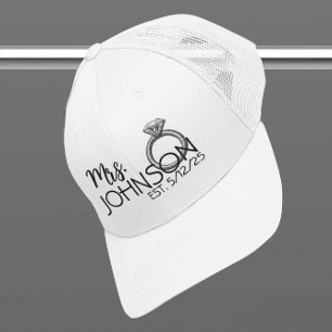 Boné Remendo Bordado Anel Falso da Noiva Recém-Casada