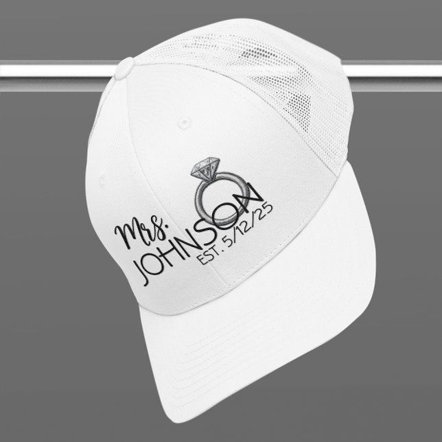 Boné Remendo Bordado Anel Falso da Noiva Recém-Casada (Criador carregado)