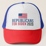 Boné Republicanos para Biden 2020<br><div class="desc">Republicanos pelo chapéu Biden. Membros do partido republicano que votarão em Joe Biden nas eleições presidenciais de 2020. Bandeira conservadora americana para patriotas contra Donald Trump para presidente.</div>
