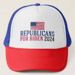 Boné Republicanos pelas Eleições de Biden 2024<br><div class="desc">Republicanos pelo chapéu de Biden para homens e mulheres republicanos. Votem em Joe Biden nas eleições presidenciais de 2024. Bandeira conservadora americana para patriotas contra Donald Trump para presidente.</div>