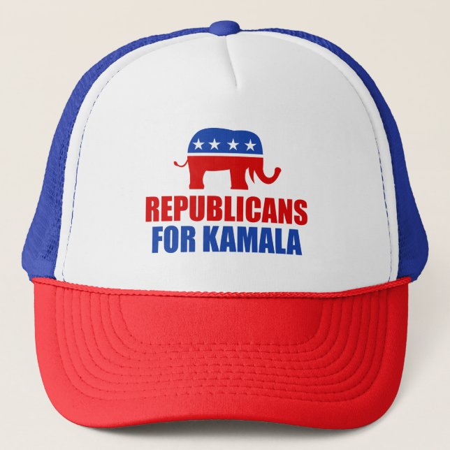Boné Republicanos pelo Elefante Kamala Harris (Frente)