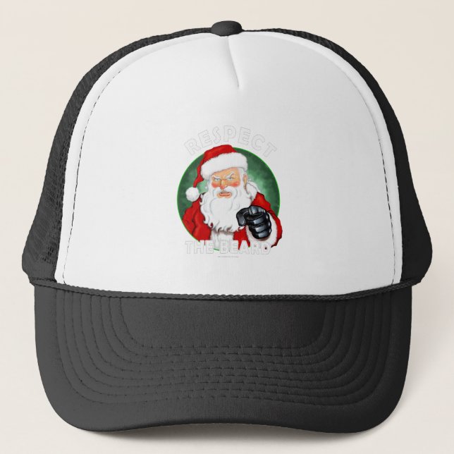 Boné Respeite o Natal da Barba Papai Noel Engraçado (Frente)
