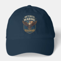 Retired Semper Fi Marine over eagle & flag hat
