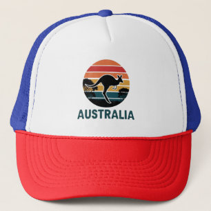 Boné Retro australiano Sunset Animal pulando canguru