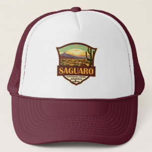 Boné Retro de Ilustração do Parque Nacional do Saguaro