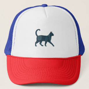 Boné Retro Engraçado Denim Patch Animal Cat T-Shirt