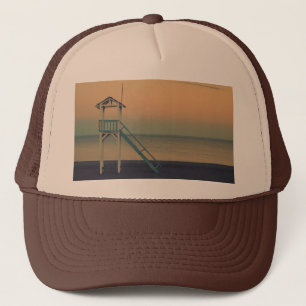 Boné Retro Lifeguard Beach Tower Sunset Photo