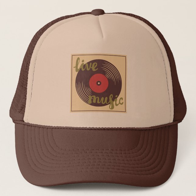 Boné Retro Live Music Vinyl Record (Frente)