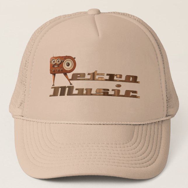 Boné Retro música Minion Trucker Hat (Frente)
