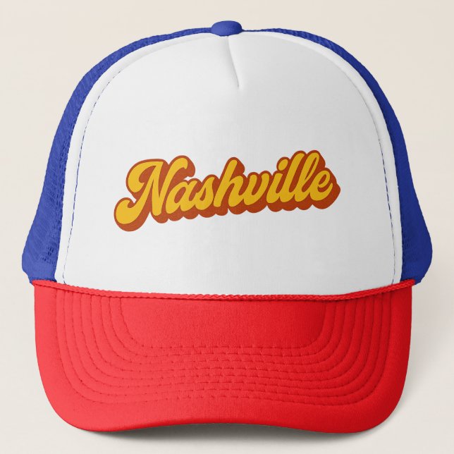 Boné Retro Nashville Script Design - Vintage Sunset (Frente)