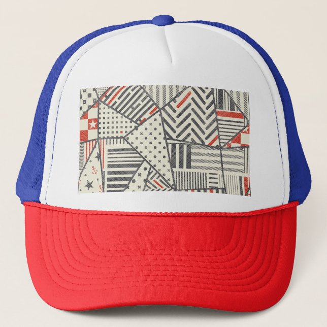 Boné Retro Patch: Abstrato Geométrico Design (Frente)