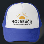 Boné Retro Sunset Beach 40th 50th Birthday Crew Squad<br><div class="desc">Retro Sunset Beach 40º 50º Aniversário do Hat</div>