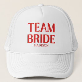 Boné Retro Team Bride Bachelorette Red Pink