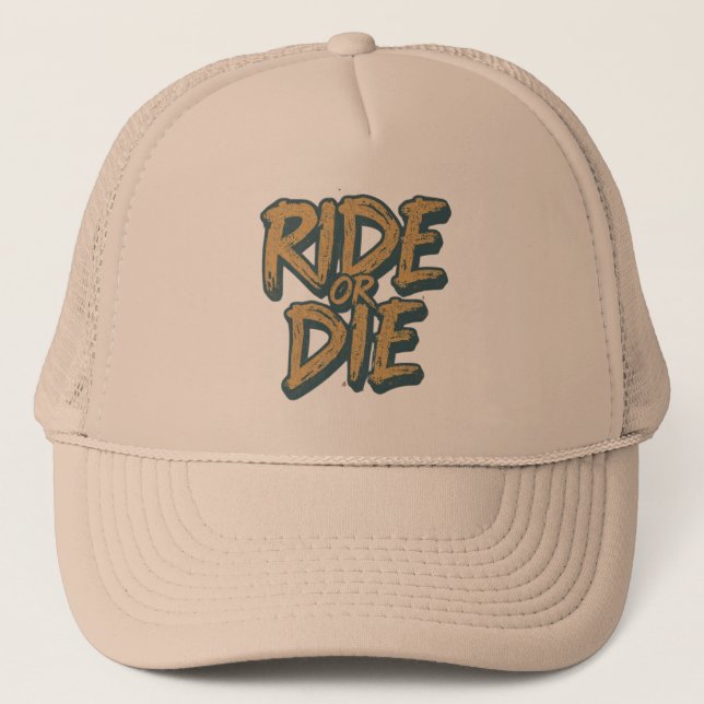 Boné Ride Or Die Skater - Skateboarding Graphic Print (Frente)