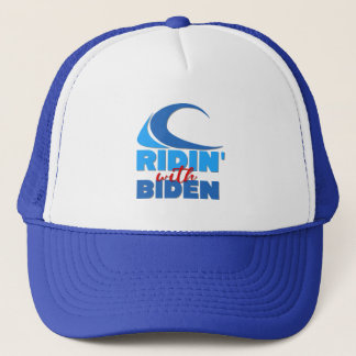 Boné RIDIN' COM BIDEN Trucker Hat - Azul e Branco