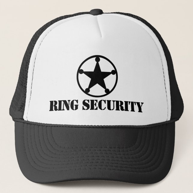Boné Ring Security trucker hat for wedding ring bearer (Frente)