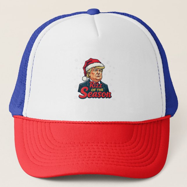 Boné Rizz da Temporada Funny Trump Natal Papai Noel  (Frente)